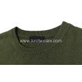Men's Knitted Pineapple Stitch Cotton Crewneck Pullover